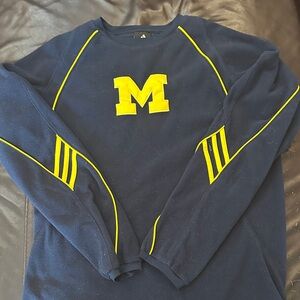 Adidas Michigan Wolverines Navy Sweatshirt with Yellow Details in large